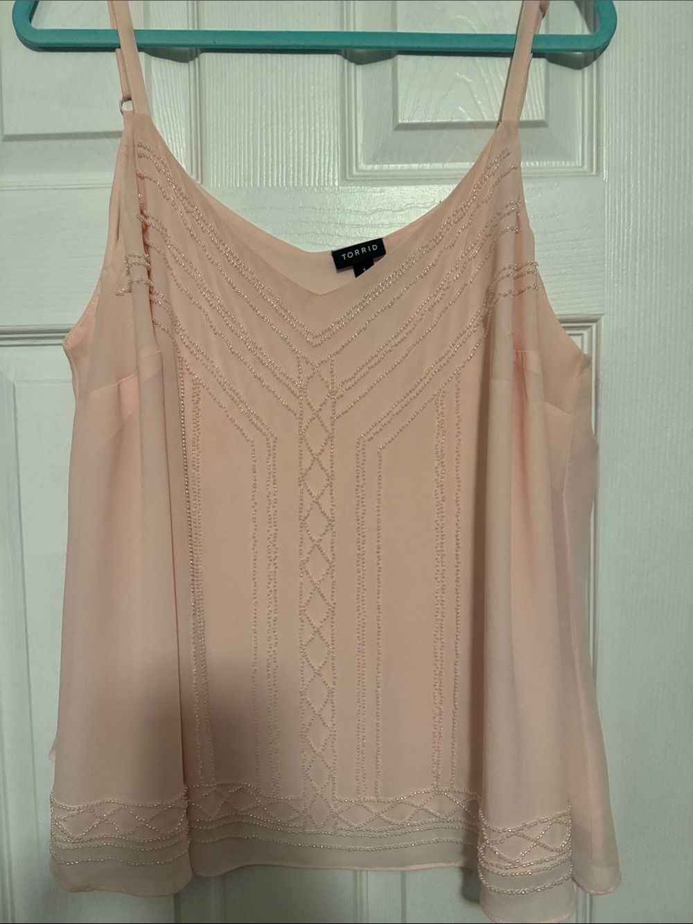 torrid Blush Pink Beaded Chiffon Camisole